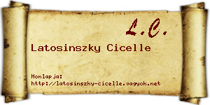 Latosinszky Cicelle névjegykártya